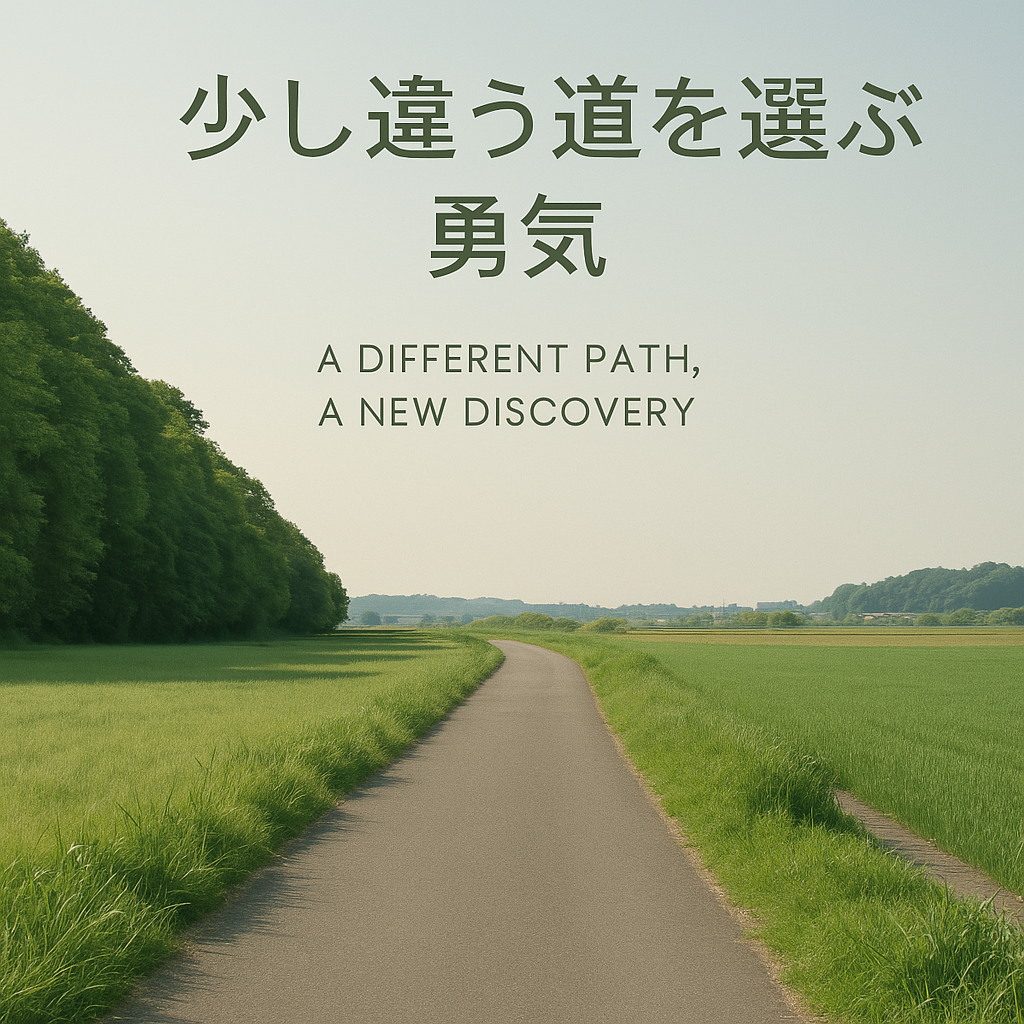 少し違う道を選ぶだけで、人生も変わり始める