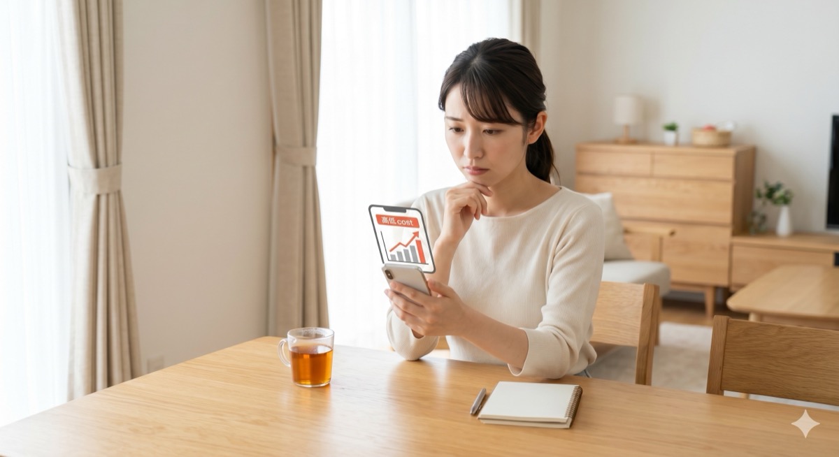 大手キャリアとIIJmioの年間費用を比較するイメージ