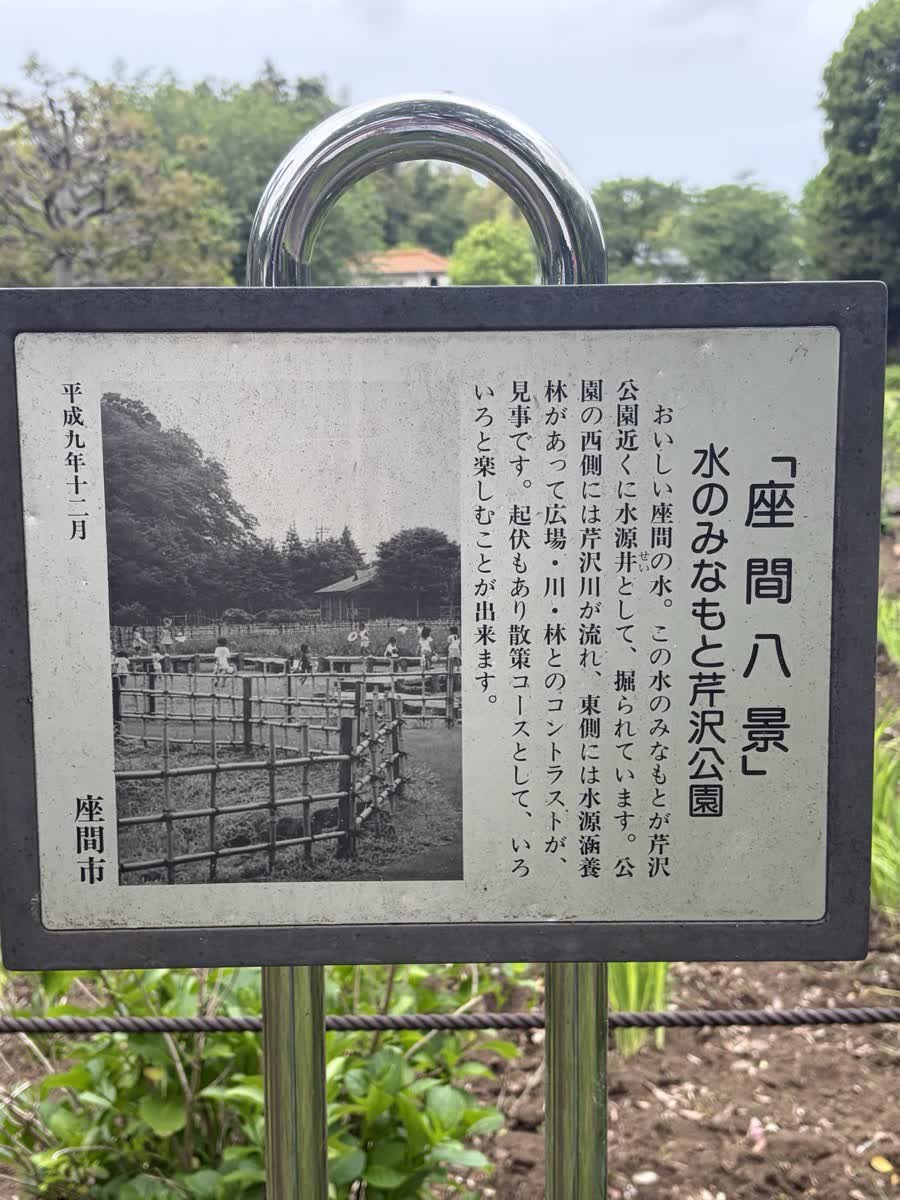 座間八景 水のみなもと芹沢公園の案内板